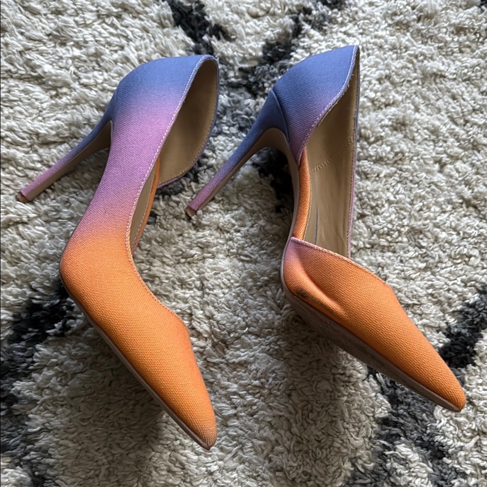 Shoe Dazzle Heel Stilettos Women’s Gradient Orange, Pink and Purple